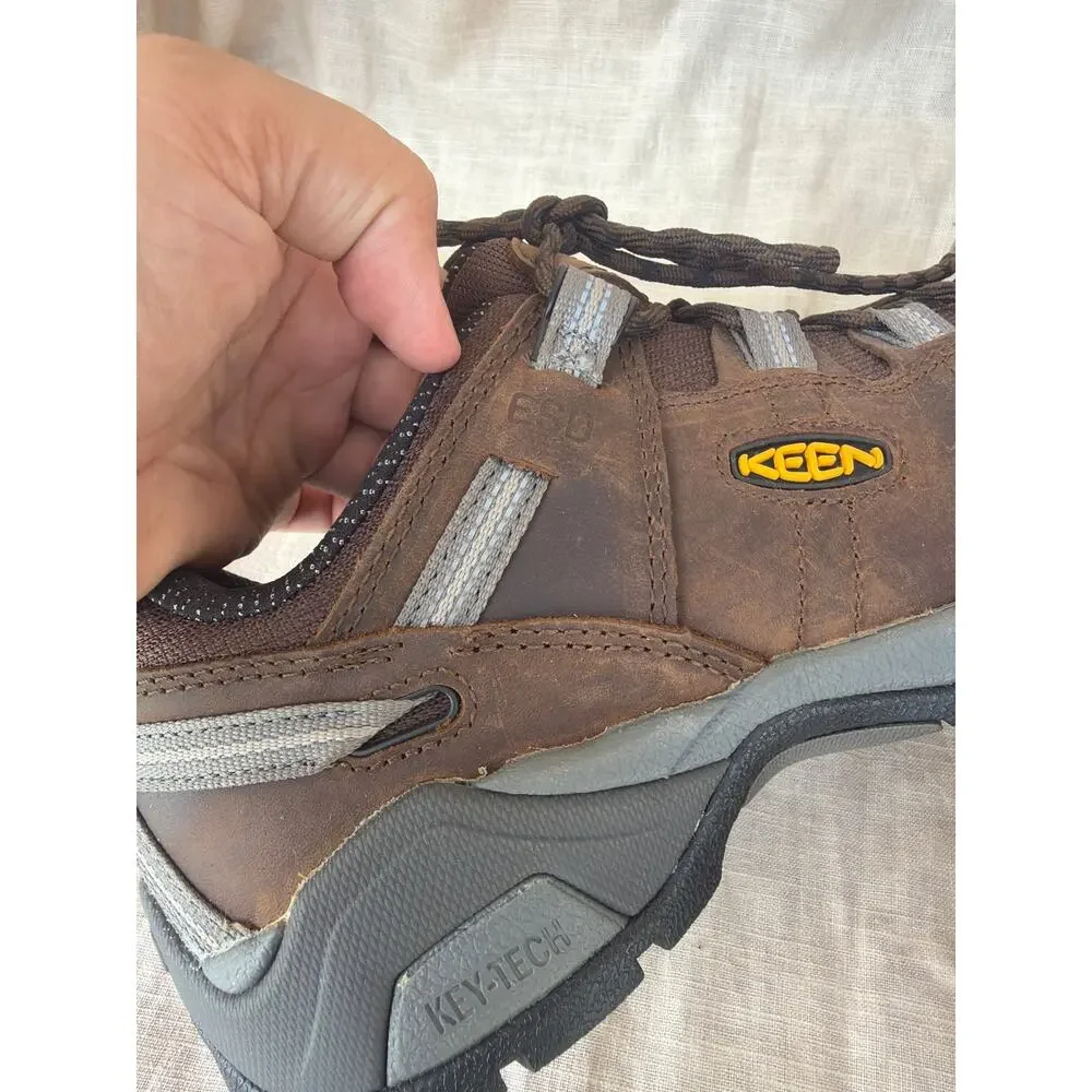 Keen Utility Steel Toe 8D Brown Gray Detroit XT ESD Key-Tech Lace Up Sneakers